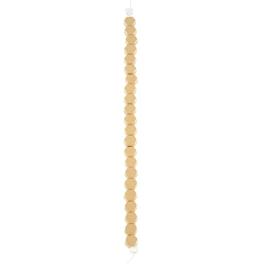 Gold Hexagon Beads, 5.5mm by Bead Landing™